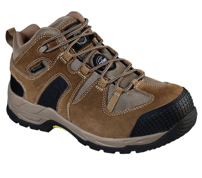 Skechers Monter Comp Toe - Mens Work Boots Khaki [AU-MX4516]